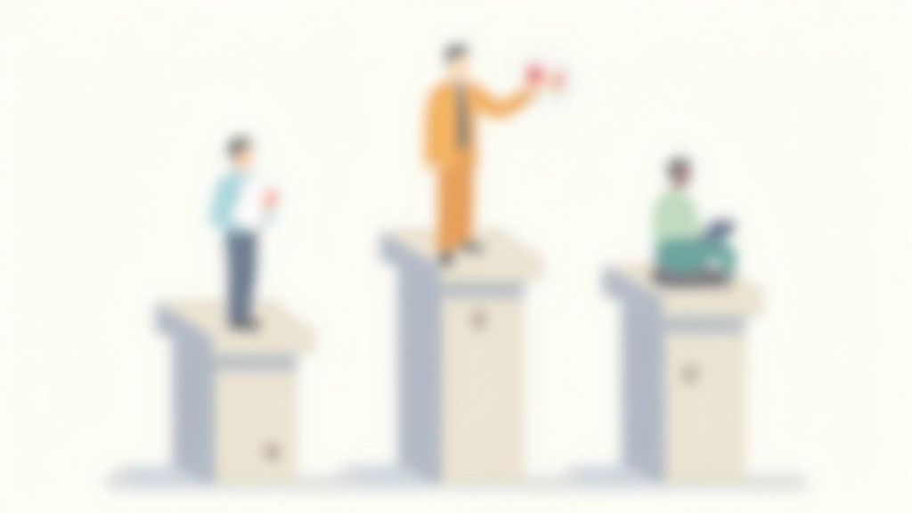 Três colunas representando os pilares de responsabilidade, com ícones de pessoa, calendário e gráfico