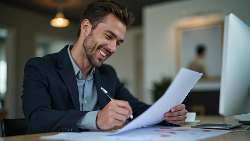 Pessoa revisando progresso de objetivos em um planejador ou quadro de acompanhamento